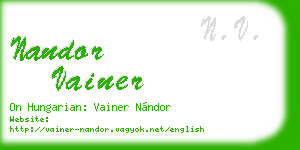 nandor vainer business card